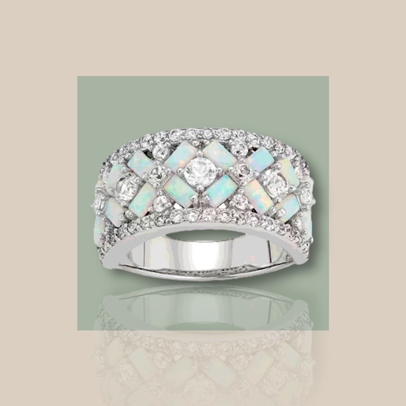 Jordan Blue NYC Sterling Silver Opal Band - Picture 1 of 4